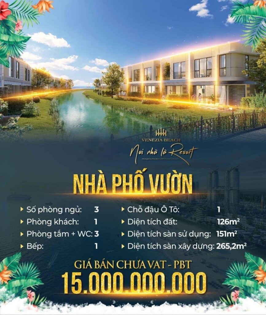 nhà phố vườn venezia beach